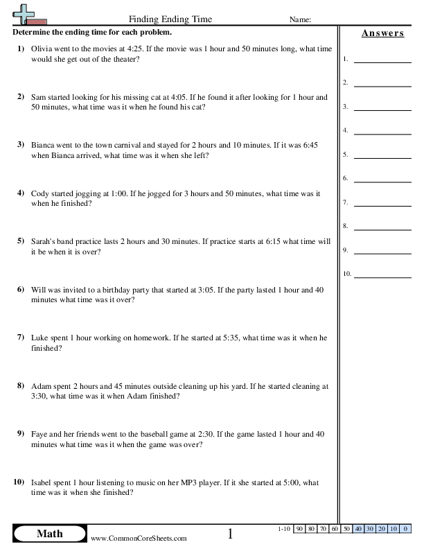 3.md.1 Worksheets - Word Problems worksheet